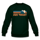 Sun Valley, Idaho Sweatshirt - Retro Mountain Sun Valley Crewneck Sweatshirt - forest green