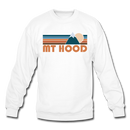 Mount Hood, Oregon Sweatshirt - Retro Mountain Mount Hood Crewneck Sweatshirt - white