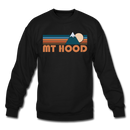 Mount Hood, Oregon Sweatshirt - Retro Mountain Mount Hood Crewneck Sweatshirt - black