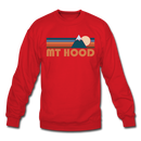 Mount Hood, Oregon Sweatshirt - Retro Mountain Mount Hood Crewneck Sweatshirt - red