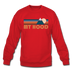 Mount Hood, Oregon Sweatshirt - Retro Mountain Mount Hood Crewneck Sweatshirt - red