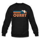 Ouray, Colorado Sweatshirt - Retro Mountain Ouray Crewneck Sweatshirt - black