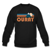Ouray, Colorado Sweatshirt - Retro Mountain Ouray Crewneck Sweatshirt - black