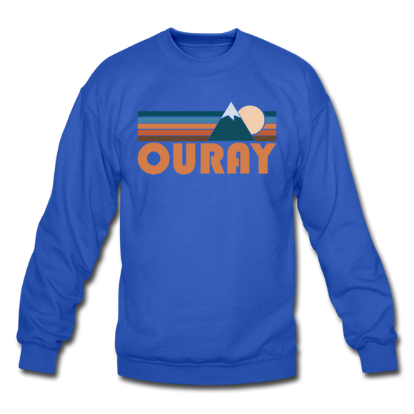 Ouray, Colorado Sweatshirt - Retro Mountain Ouray Crewneck Sweatshirt - royal blue