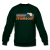 Steamboat, Colorado Sweatshirt - Retro Mountain Steamboat Crewneck Sweatshirt - forest green