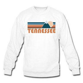 Tennessee Sweatshirt - Retro Mountain Tennessee Crewneck Sweatshirt - white