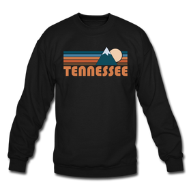 Tennessee Sweatshirt - Retro Mountain Tennessee Crewneck Sweatshirt - black