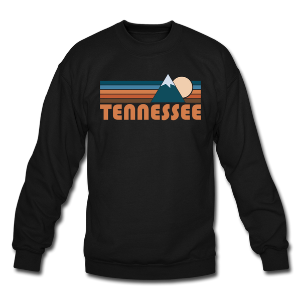 Tennessee Sweatshirt - Retro Mountain Tennessee Crewneck Sweatshirt - black
