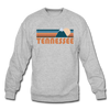 Tennessee Sweatshirt - Retro Mountain Tennessee Crewneck Sweatshirt - heather gray