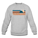 Tennessee Sweatshirt - Retro Mountain Tennessee Crewneck Sweatshirt - heather gray