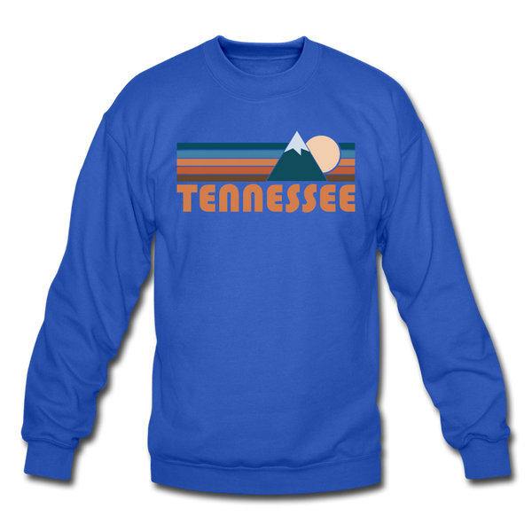 Tennessee Sweatshirt - Retro Mountain Tennessee Crewneck Sweatshirt - royal blue