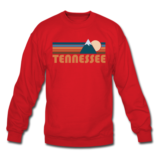 Tennessee Sweatshirt - Retro Mountain Tennessee Crewneck Sweatshirt - red