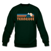 Tennessee Sweatshirt - Retro Mountain Tennessee Crewneck Sweatshirt - forest green