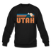 Utah Sweatshirt - Retro Mountain Utah Crewneck Sweatshirt - black