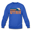 Utah Sweatshirt - Retro Mountain Utah Crewneck Sweatshirt - royal blue