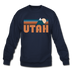Utah Sweatshirt - Retro Mountain Utah Crewneck Sweatshirt - navy