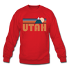 Utah Sweatshirt - Retro Mountain Utah Crewneck Sweatshirt - red