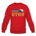 Utah Sweatshirt - Retro Mountain Utah Crewneck Sweatshirt - red