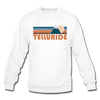 Telluride, Colorado Sweatshirt - Retro Mountain Telluride Crewneck Sweatshirt - white
