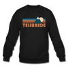 Telluride, Colorado Sweatshirt - Retro Mountain Telluride Crewneck Sweatshirt - black