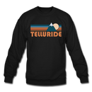 Telluride, Colorado Sweatshirt - Retro Mountain Telluride Crewneck Sweatshirt - black