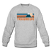 Telluride, Colorado Sweatshirt - Retro Mountain Telluride Crewneck Sweatshirt - heather gray