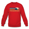 Telluride, Colorado Sweatshirt - Retro Mountain Telluride Crewneck Sweatshirt - red