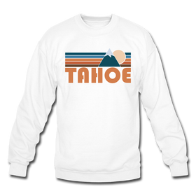 Tahoe, California Sweatshirt - Retro Mountain Tahoe Crewneck Sweatshirt - white