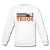 Tahoe, California Sweatshirt - Retro Mountain Tahoe Crewneck Sweatshirt - white