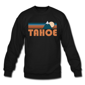 Tahoe, California Sweatshirt - Retro Mountain Tahoe Crewneck Sweatshirt - black
