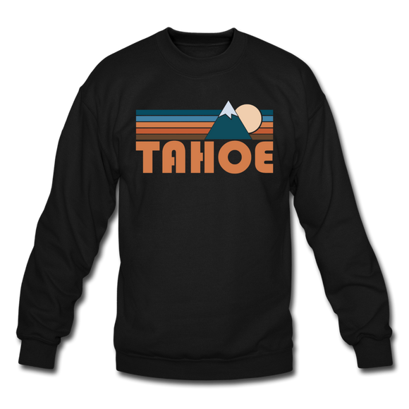 Tahoe, California Sweatshirt - Retro Mountain Tahoe Crewneck Sweatshirt - black