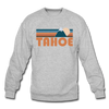 Tahoe, California Sweatshirt - Retro Mountain Tahoe Crewneck Sweatshirt - heather gray