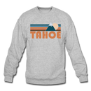 Tahoe, California Sweatshirt - Retro Mountain Tahoe Crewneck Sweatshirt - heather gray