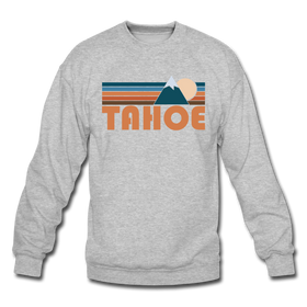 Tahoe, California Sweatshirt - Retro Mountain Tahoe Crewneck Sweatshirt - heather gray