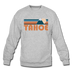 Tahoe, California Sweatshirt - Retro Mountain Tahoe Crewneck Sweatshirt - heather gray