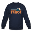 Tahoe, California Sweatshirt - Retro Mountain Tahoe Crewneck Sweatshirt - navy
