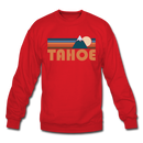 Tahoe, California Sweatshirt - Retro Mountain Tahoe Crewneck Sweatshirt - red
