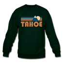 Tahoe, California Sweatshirt - Retro Mountain Tahoe Crewneck Sweatshirt - forest green