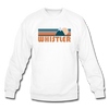 Whistler, Canada Sweatshirt - Retro Mountain Whistler Crewneck Sweatshirt - white