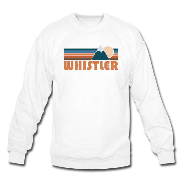 Whistler, Canada Sweatshirt - Retro Mountain Whistler Crewneck Sweatshirt - white