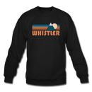 Whistler, Canada Sweatshirt - Retro Mountain Whistler Crewneck Sweatshirt - black