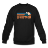 Whistler, Canada Sweatshirt - Retro Mountain Whistler Crewneck Sweatshirt - black