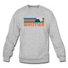 Whistler, Canada Sweatshirt - Retro Mountain Whistler Crewneck Sweatshirt - heather gray