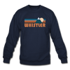 Whistler, Canada Sweatshirt - Retro Mountain Whistler Crewneck Sweatshirt - navy
