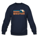 Whistler, Canada Sweatshirt - Retro Mountain Whistler Crewneck Sweatshirt - navy