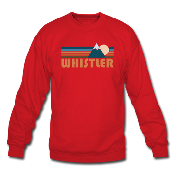 Whistler, Canada Sweatshirt - Retro Mountain Whistler Crewneck Sweatshirt - red