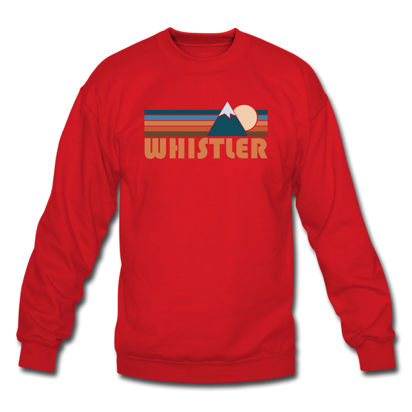 Whistler, Canada Sweatshirt - Retro Mountain Whistler Crewneck Sweatshirt - red