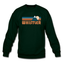 Whistler, Canada Sweatshirt - Retro Mountain Whistler Crewneck Sweatshirt - forest green