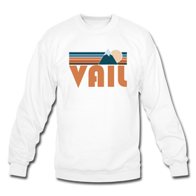 Vail, Colorado Sweatshirt - Retro Mountain Vail Crewneck Sweatshirt - white