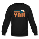 Vail, Colorado Sweatshirt - Retro Mountain Vail Crewneck Sweatshirt - black